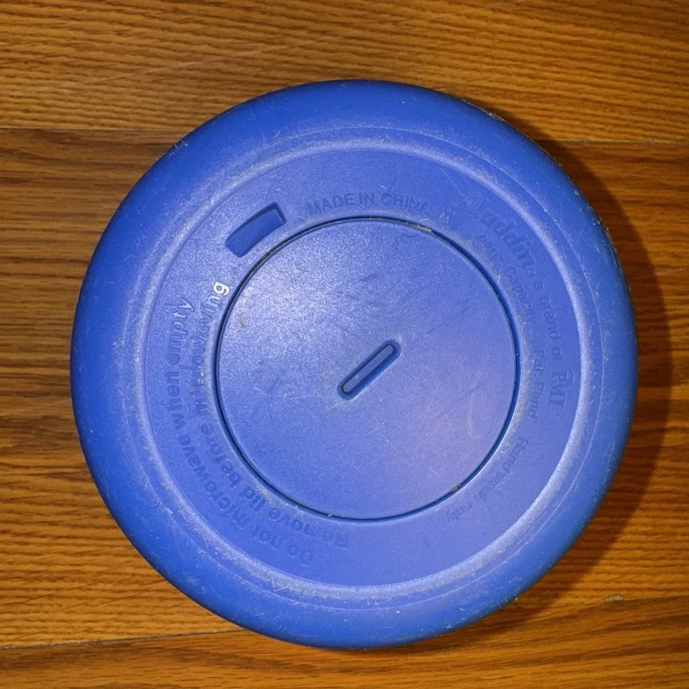 Vintage Aladdin Blue 24oz Travel Divided Microwave Hot Food Storage Container
